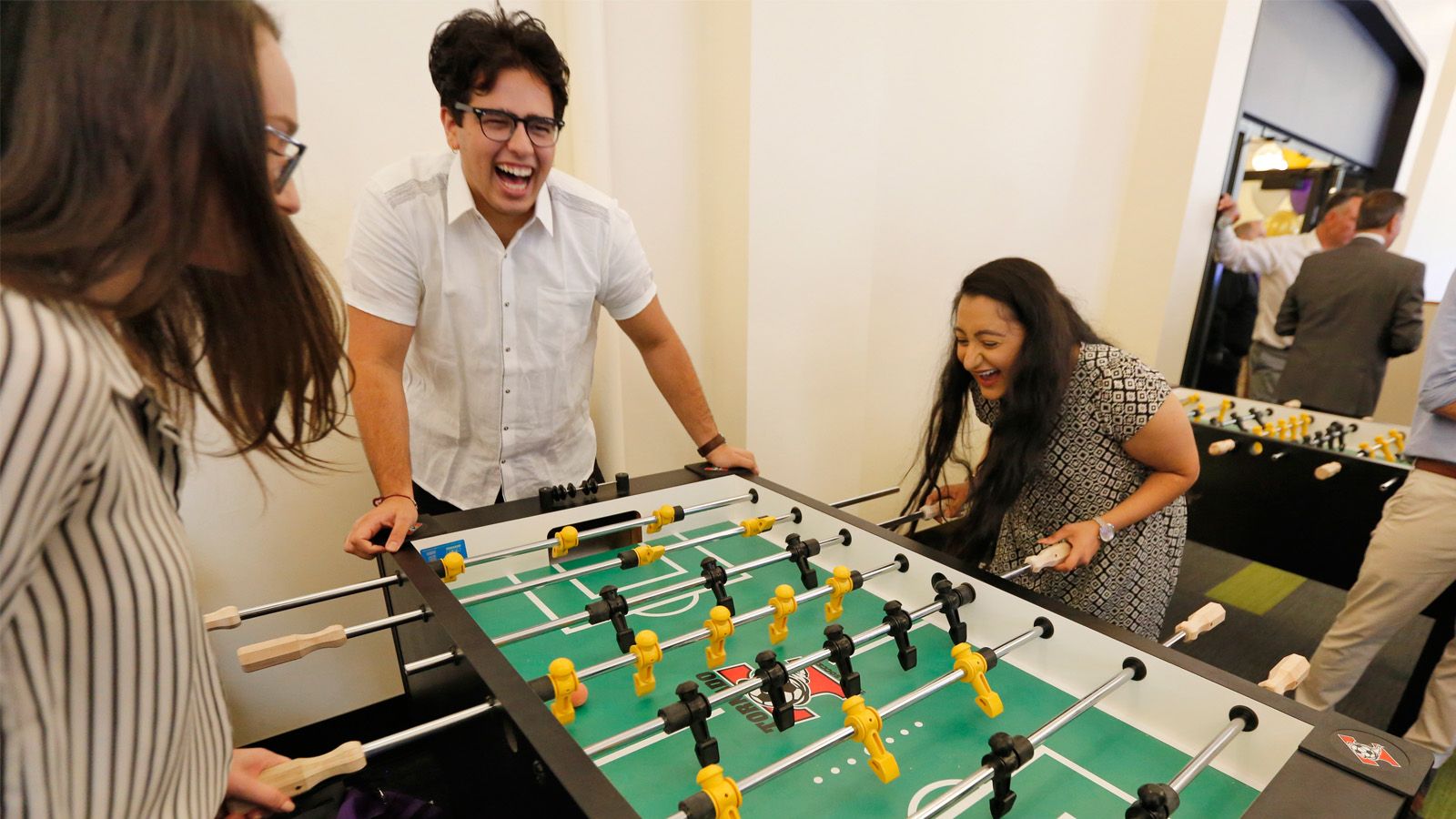 Students playing fussball